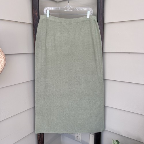 Linden Hill Women's Knit Skirt Large Sage Green Elastic Waist Lagenlook Modest