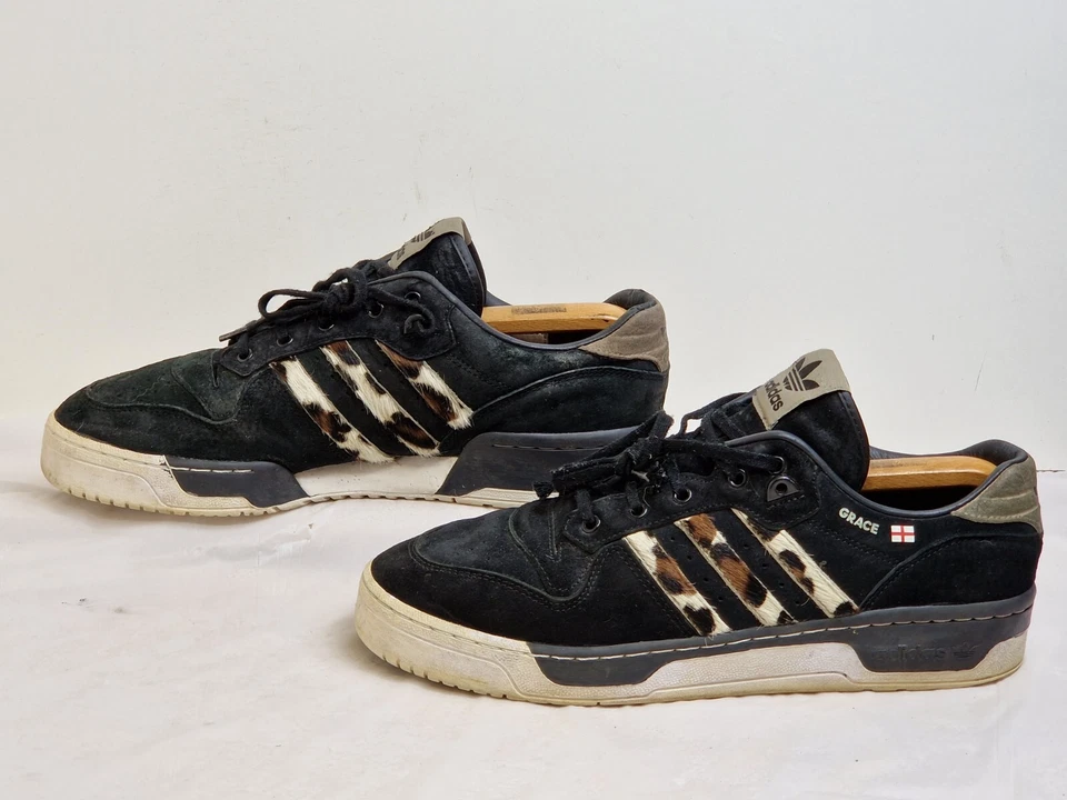 Adidas Original Rivalry Low Leopard design Sneaker Suede Black UK 10.5 EU 45 1/3 - Image 4 of 4