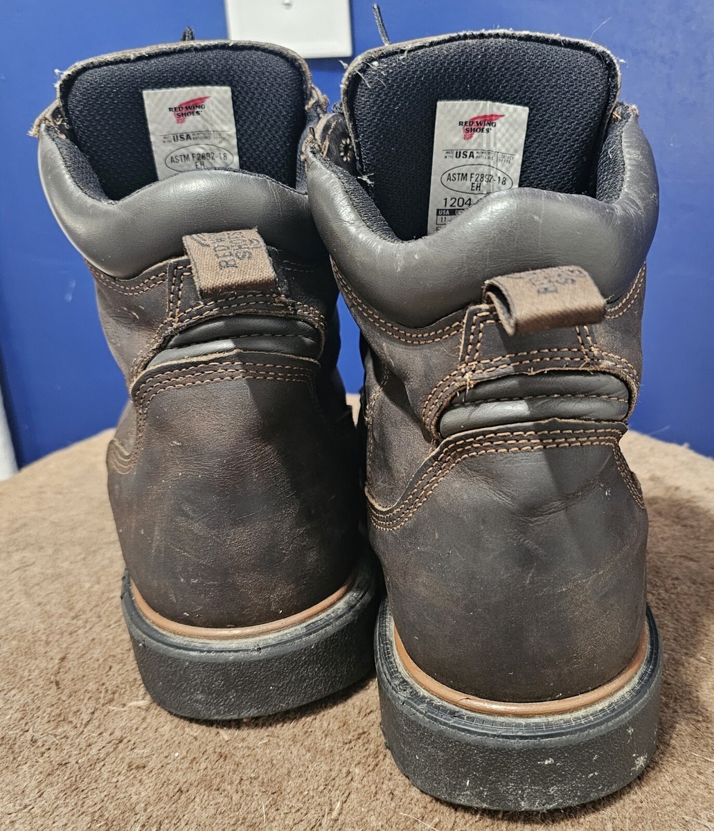 Red Wing Shoes model 1204 work boots. RED WING 1204 SOFT TOE LEATHER WORK BOOTS Size 11 Extra Wide  main image 4