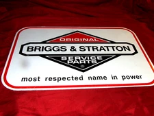 VINTAGE BRIGGS&STRATTON  SHOP SIGN  Garage Auto Shop 17 1/2" X 11 1/2" USED