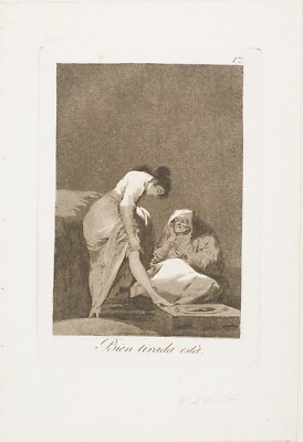 It is Nicely Stretched, plate 17 from Los Caprichos by Francisco José de Goya