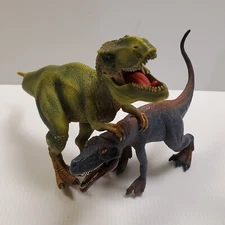 Schleich Dinosaur Toy Figures Herrerasaurus + Tyrannosaurus Rex w/ Posable Jaw