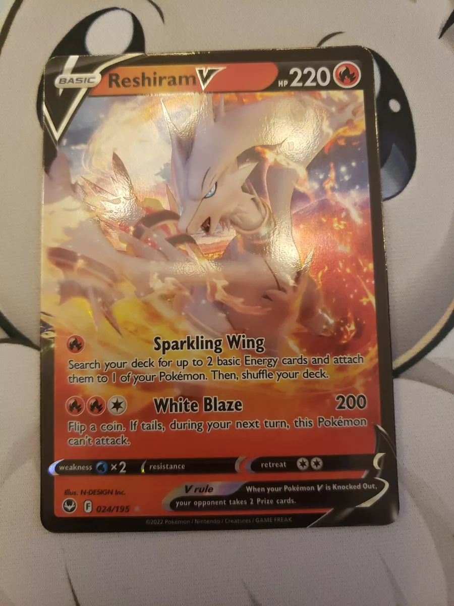 2022 Pokemon Card *Reshiram V* Silver Tempest Set 024/195 - Holo Rare V  Full Art