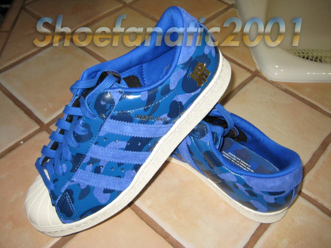 Adidas Undefeated BAPE Bathing Ape Superstar Blue Camo UNDFTD 7.5