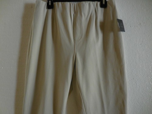 John Mark Hollywood Flat Front Soft Flare Twill Pants Beige Sz 12 NWT $89 - Bild 3 von 12