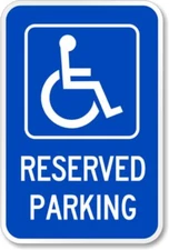 Ada Handicap Reserved Parking Aluminum Weatherproof 8" x 12" Sign p00264