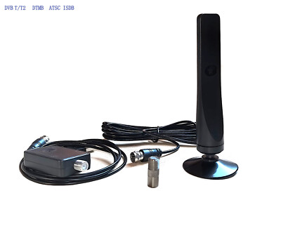 Digtial HDTV Antenna+Amplifier 30dBi VacuumSuction 3mCable DVB T2/DTMB/ATSC/ISDB