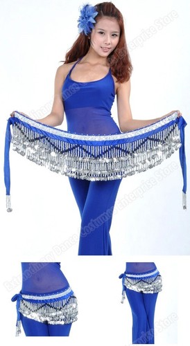 Hüftschal Bauchtanz Perlen Münzgürtel Kostümschal Pailletten Chiffon Fransen - Bild 22 von 34