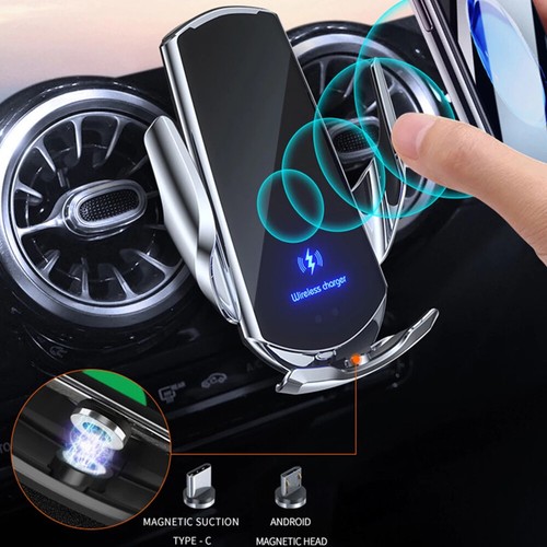 Wireless Automatic Clamping Smart Sensor Car Phone Holder Fast Charger Mount 15W - Picture 7 of 26