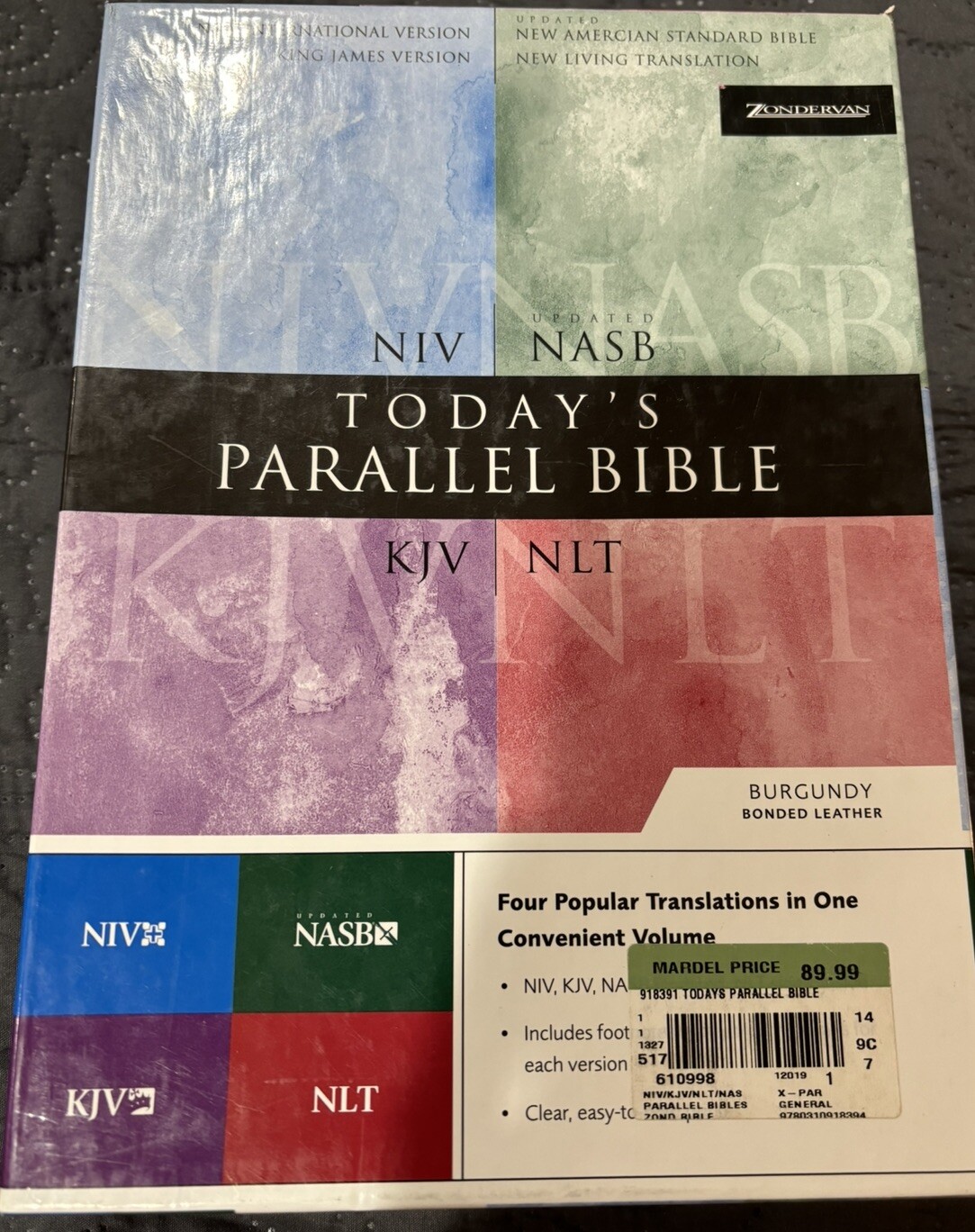 Today's Parallel Bible NIV, NLT, KJV, NASB by Zondervan Staff