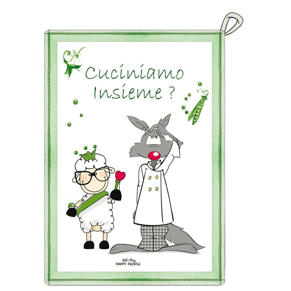 Paño de cocina 50x70 cm algodon HAPPY PEOPLE artículo KA08300101 MADE IN ITALY