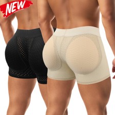 Men Butt Padded Enhancer Mesh Underwear Booty Lifter Boxer Briefs Panties Shaper