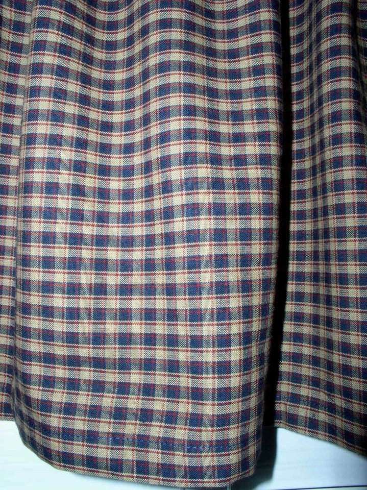 Xadrez americano marinho Homespun Valances camadas primitivas cortinas country cabine - Imagem 2 de 4