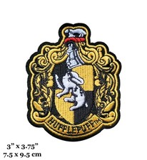 Hufflepuff House Crest Logo Harry Potter Hogwarts Embroidered Iron On Patch