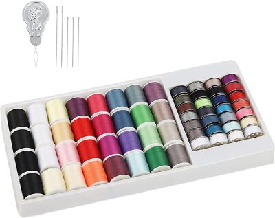Multicolor Sewing Thread Kit With 32 Spools 28 Bobbins Needles For ...