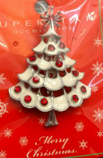 Christmas pin brooch tree jeweled rhinestones ladies jewelry gift present womens