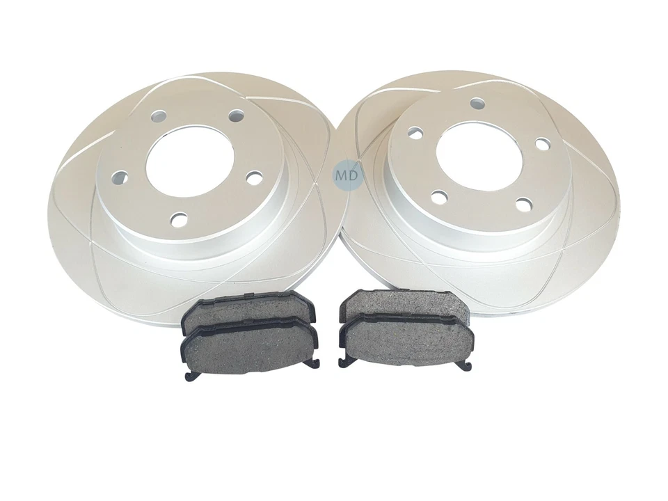 Rotores y pastillas de freno de disco ranurados traseros para Ford Probe, Mazda 626, MX-6; 261 mm Foto 2 de 4