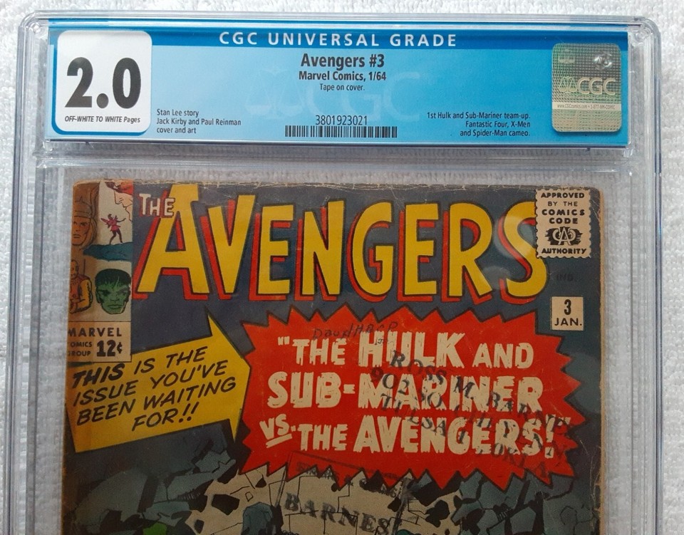 Avengers #3 (Marvel, 1/64) CGC 2.0 GD (Hulk & Sub-Mariner vs. Avengers ...