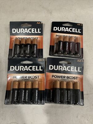 (4) Packs of 8 x 4 = 32 total Duracell Coppertop AA Alkaline Battery Sealed 2035