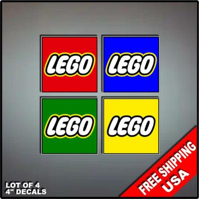 4'' LEGO Stickers Decal Lot 4 colors Art Vinyl Wall Sticker Kids Puzzle Blocks