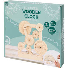 PUZZLE 3D IN LEGNO MECCANICO INGRANAGGI  OROLOGIO WOODEN CLOCK GIOCO FAI DA TE