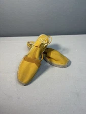 Toni Pons Origins Canvas Wedge Espadrilles Yellow Strapback Size 38/US 7.5