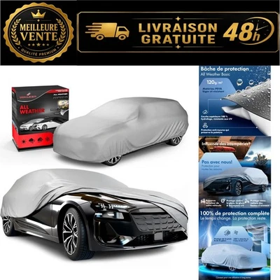 Bâche voiture extérieure WALSER Taille 4 Imperméable UV Argent - Photo 1/4