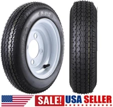 2x 6 PLY 4.80-8 480-8 4.80X8 Trailer Tires with 8" Rims 4 Lug on 4" Load Range C