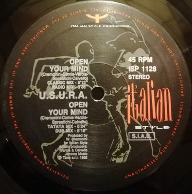 U.S.U.R.A. - Open Your Mind 12'' Bla Vinyl Electronic House,Italodance 281