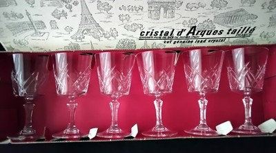 6 Aperitif- oder Weißweingläser aus Kristallbögen Modell Saumur