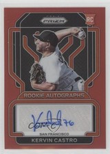 2022 Panini Prizm Rookie Auto Red Prizm 27/99 Kervin Castro #RA-KC Auto sc2