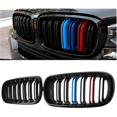 F15 Double Slats Gloss Black Kidney Grille - Perfect Fit for 2014-2019 X5 & X6