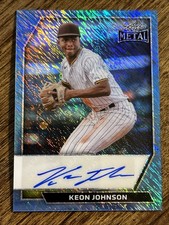 2026 Leaf Metal Baseball Base Auto Keon Johnson Platinum Shimmer #BA-KJ1 /8