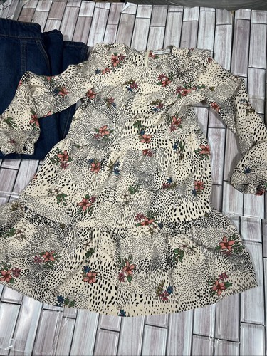 Zara bundle girls 9 ruffle dress creme cardigans sweater blue denim maxi skirt - Picture 18 of 21