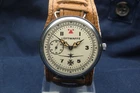 GERMAN PILOT LUFTWAFFE MILITARY WATCH WAR2 WW2 TYPE serviced working w strap 7