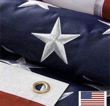 4x6 Ft US American Flag Heavy Duty Embroidered Stars Sewn Stripes Grommets Nylon