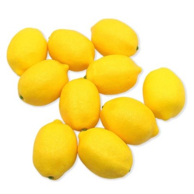 Pabbyeey 10-teiliges künstliches Obstset mit gefälschter Zitrone, lebensecht Einheitsgröße, gelb