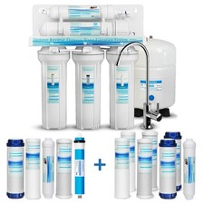 5 Stage Reverse Osmosis RO Water Filter System - Free 7 Filters 75GPD
