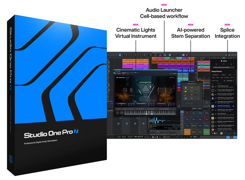 Software de producción musical de grabación PreSonus Studio One Pro 7 DAW Foto 2 de 4