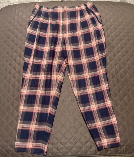 Cartonnier + Anthropologie Tartan Cropped Ankle Zip Pants In Red/Black - Size 8 - Picture 2 of 14