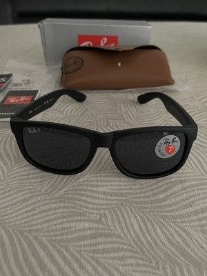 Ray Ban Justin Matte schwarz/Grau Sonnenbrille  RB4165 54-16 145MM SOE-596