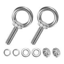 2-Sets Stainless Eyebolt M10x40mm Shoulder Lifting Eye Bolt with Nuts Washers