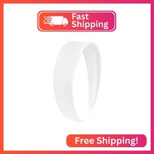 Wecoe White 1.6 Inch Wide Matte Satin Headband Non Slip Fashion Plain Solid Hair