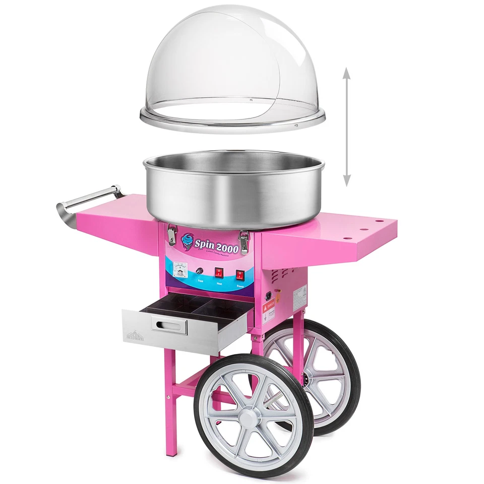 Cotton Candy Machine w Cart & Dome Shield, Commercial Electric Candy Floss Maker - Image 4 of 4