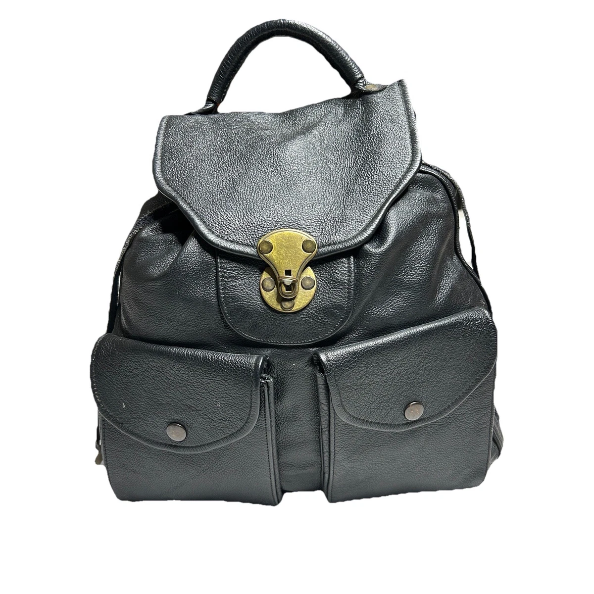Leather Backpack Style Black Vintage Bags, Handbags & Cases  display picture 3