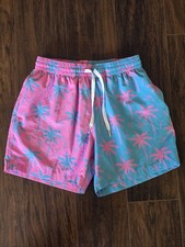 Chubbies The Prince of Prints Pink Blue Palm Trees Swim Shorts Men Sm 5.5 Inseam