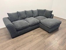 Harry Large Right Hand Corner Chaise Sofa โ Charcoal Jumbo Cord