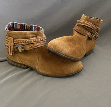 Minnetonka Dixon Suede Womens Boots Size 8 Brown Ankle Zip Up 563 Shoes Booties