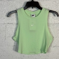 Nike Women's Ribbed Cropped Tank Vapor Green/sail Small