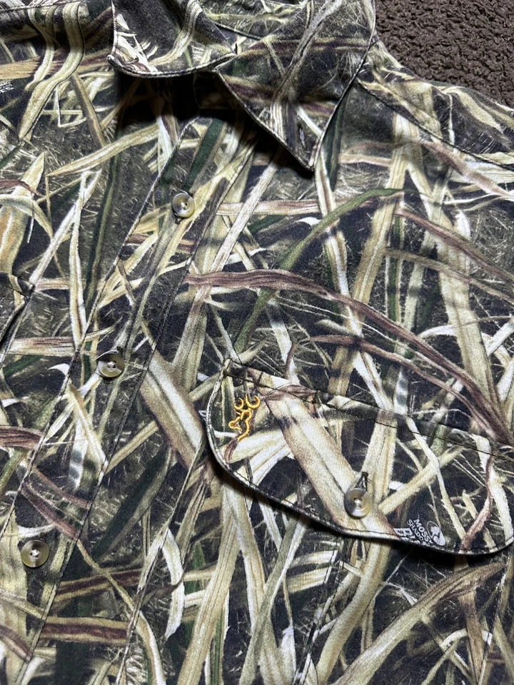 Browning Mossy Oak Shadow Grass Blades Medium Long Sleeve Button Down Camo Shirt - Image 2 of 4